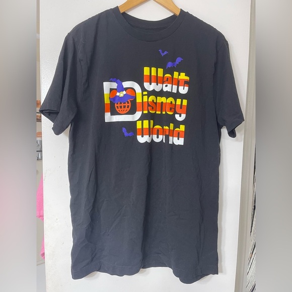 Disney Halloween Candy Corn Print Black Cotton T-Shirt - Picture 4 of 6